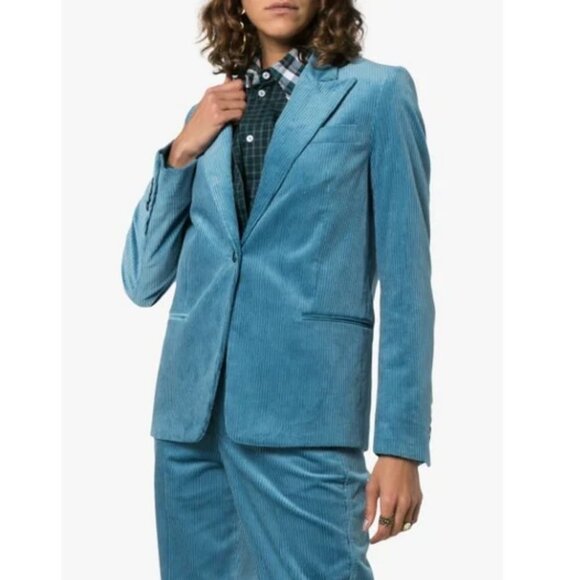 Golden Goose Single Breasted Corduroy Blazer and Pants Suit in Azure Small - Picture 1 of 12